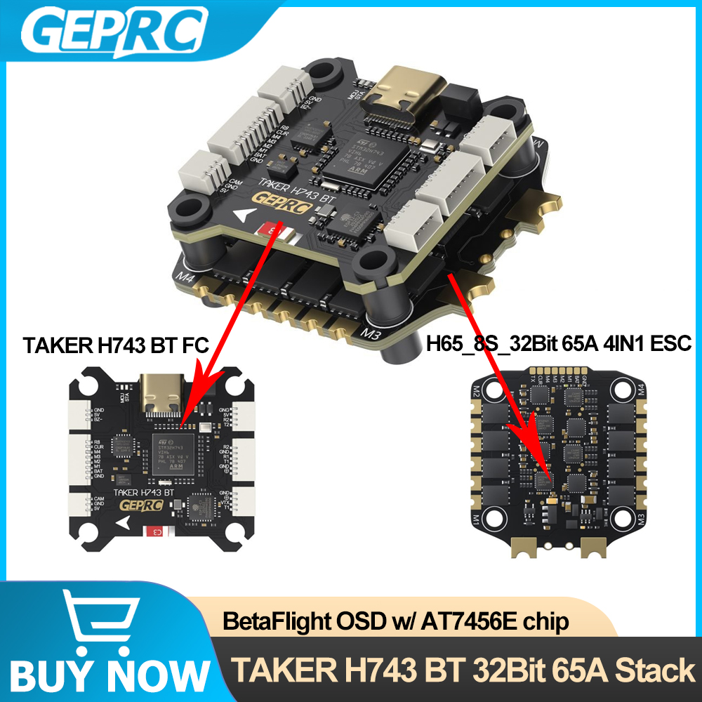 GEPRC TAKER H743 BT 32Bit 65A  - Drone Flight Controller review and price